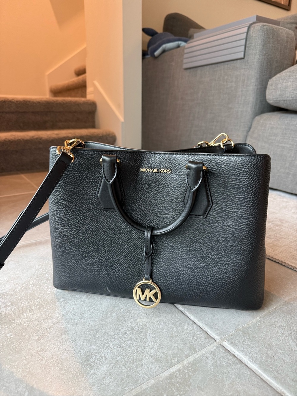 Michael Kors Camille large black satchel